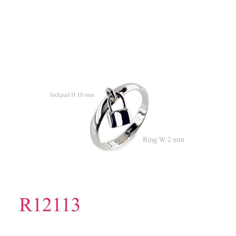 Band Ring, Padlock Ring, and hanging padlock.