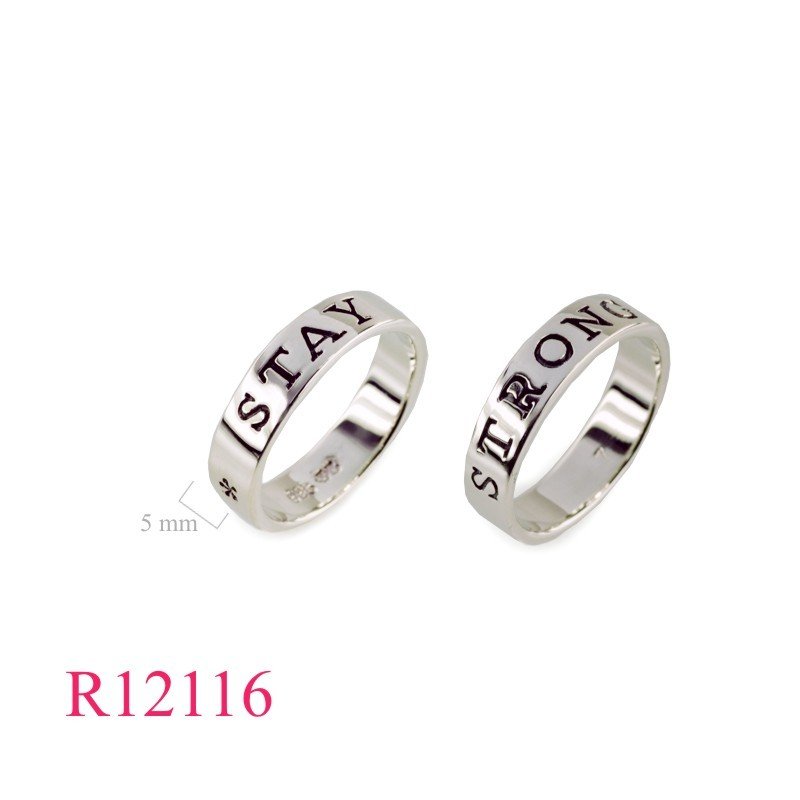 Band Ring, "STRONG * STAY".