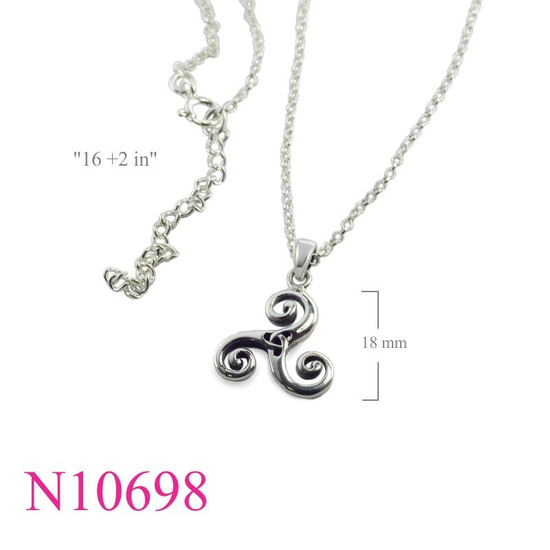 Lion Necklace, Triske Necklace, 16 inches chain and Triske charm.