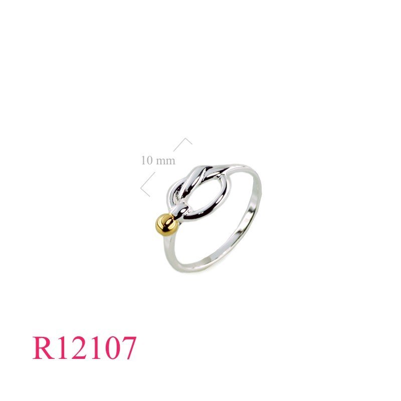 Ring, love knot with Flash Gold plated on ball.