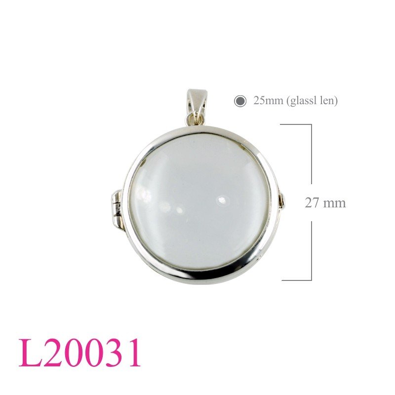Locket, 25mm glassl len.