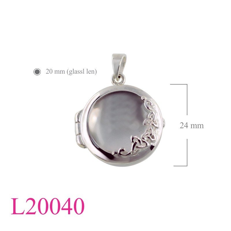 Locket, 20mm round glass Ttinity design.