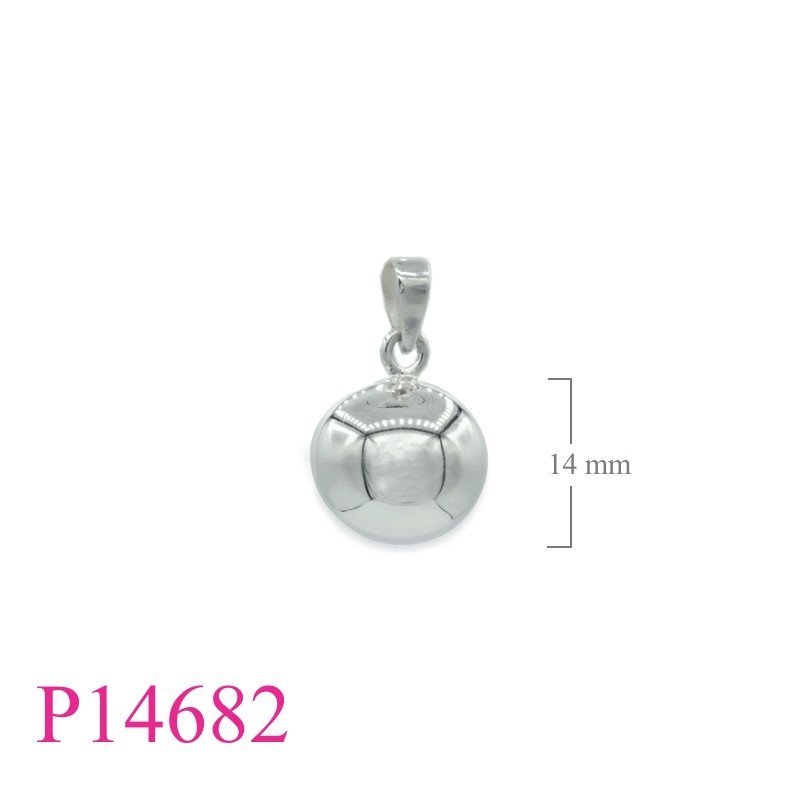 Pendant, 14mm plain ball.