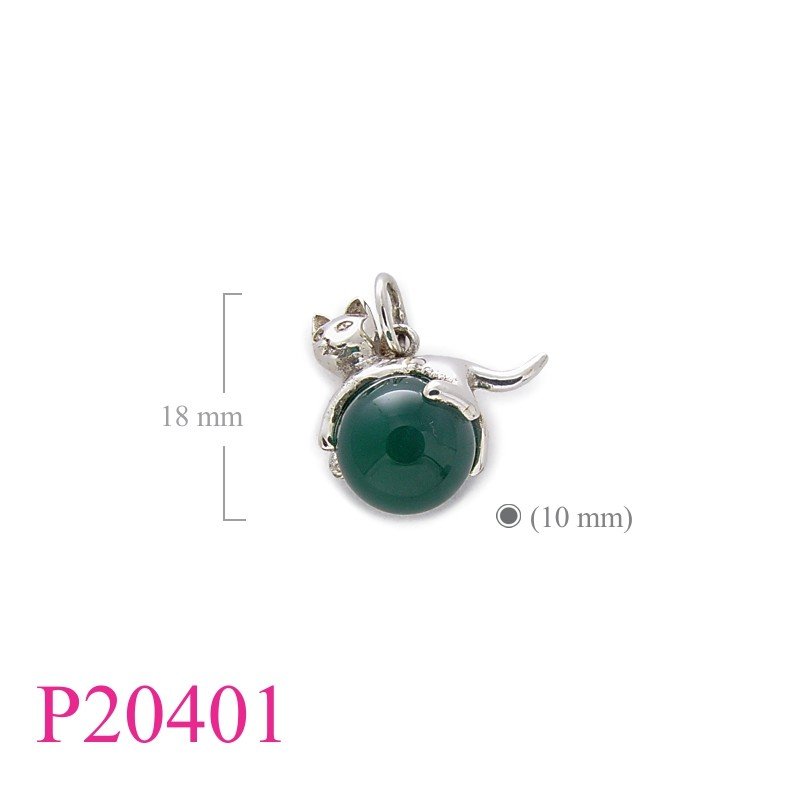 <p>Pendant, cat on 10mm ball.</p>