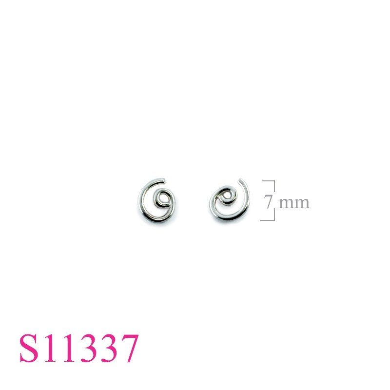 Earrings, swirl wire.