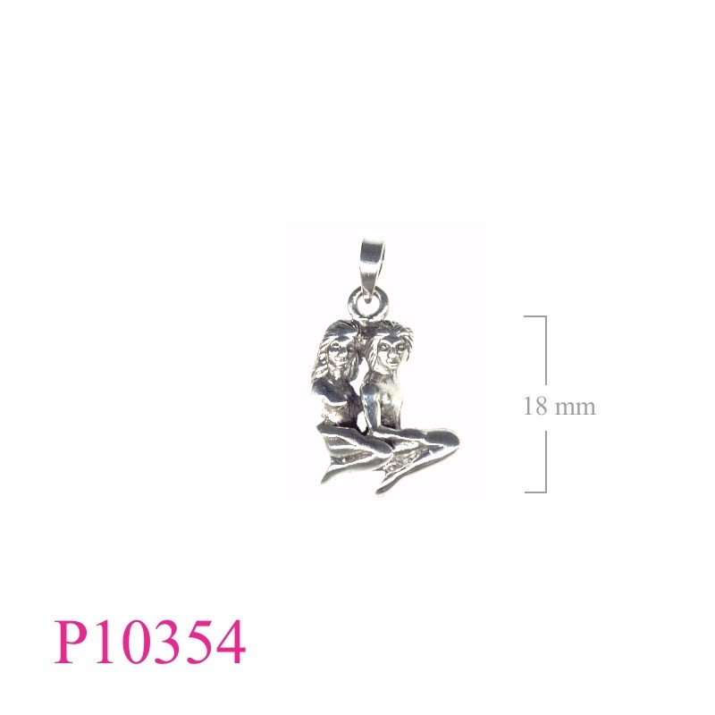Pendant, zodiac, twin