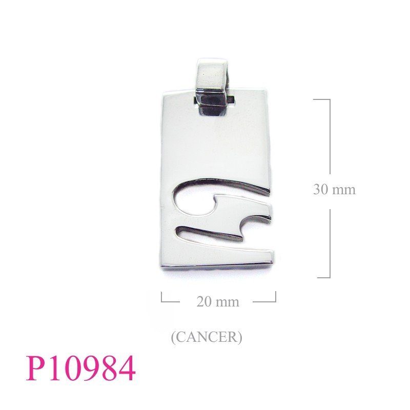 Dog Pendant, Zodiac Pendant, dogtag "CANCER"