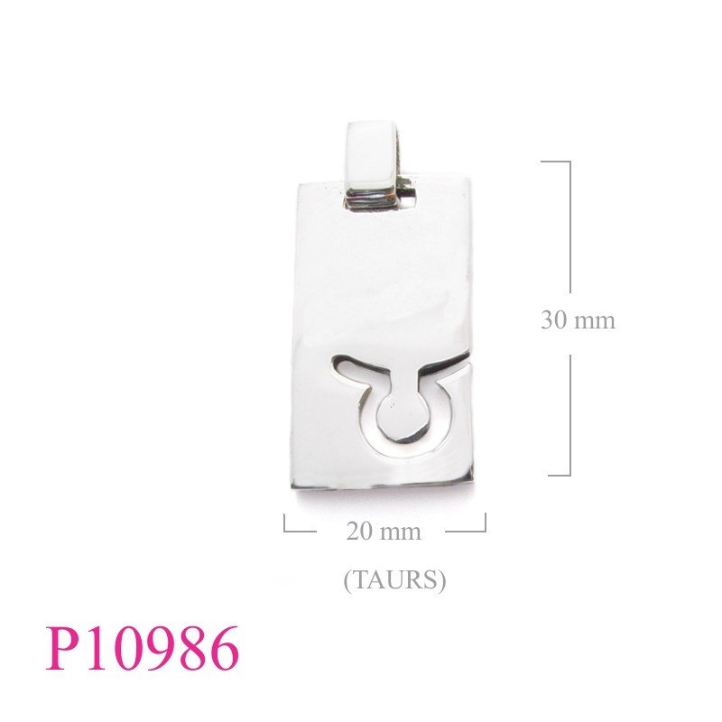 Dog Pendant, Zodiac Pendant, "TAURUS" dogtag.