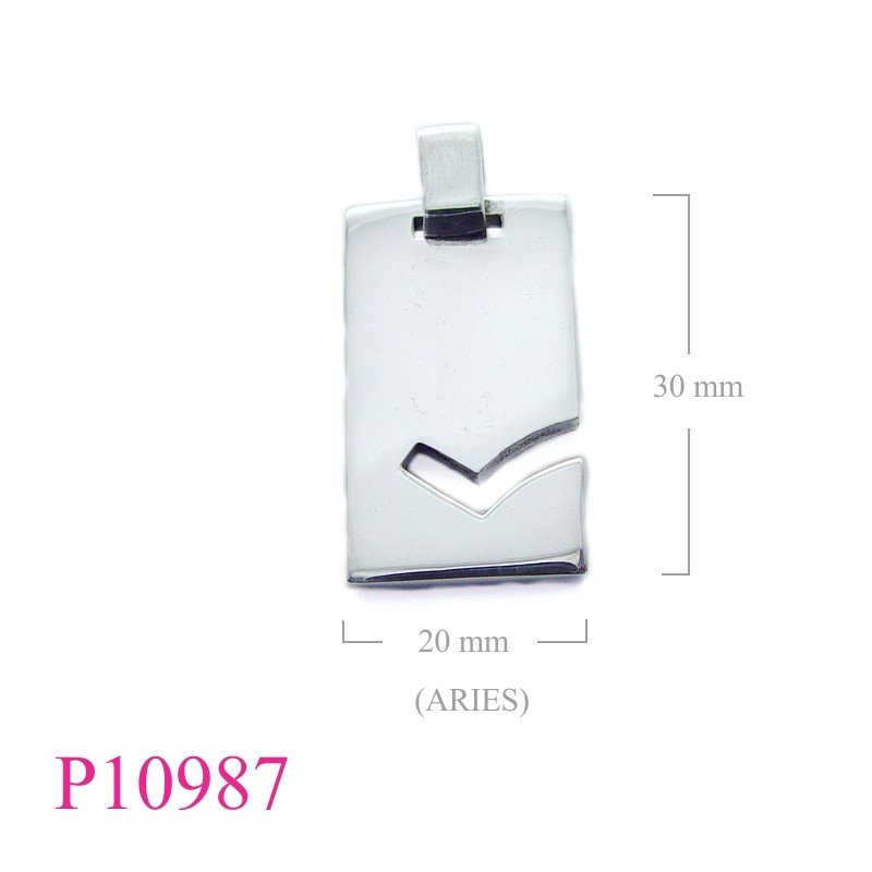 Dog Pendant, Zodiac Pendant, dogtag "ARIES".