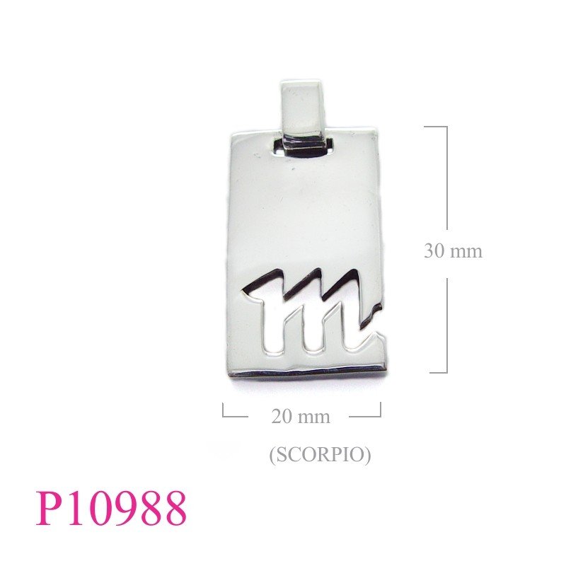 Dog Pendant, Zodiac Pendant, dogtag "SCORPIO"