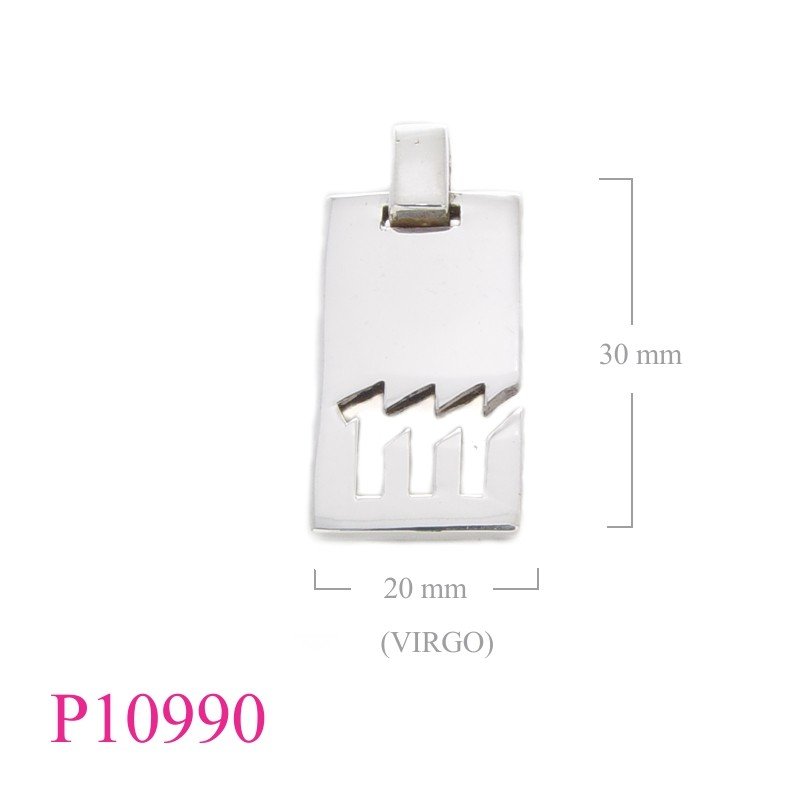 Dog Pendant, Zodiac Pendant, dogtag "VIRGO".