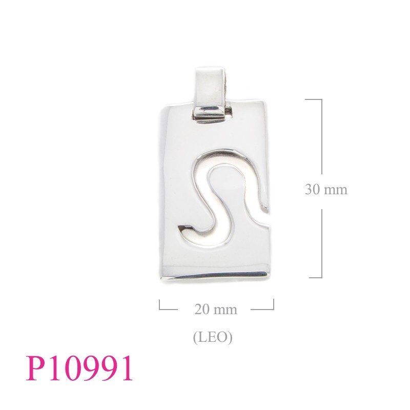 Dog Pendant, Zodiac Pendant, dogtag "LEO".
