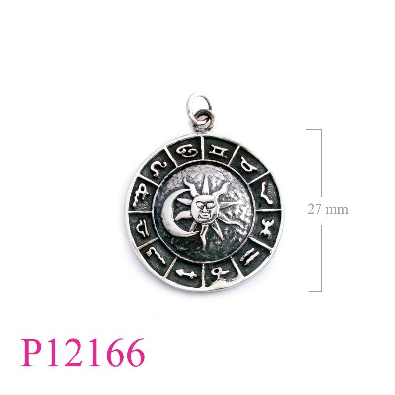 Moon Pendant, Sun Pendant, Zodiac Pendant, zodiac sun moon.