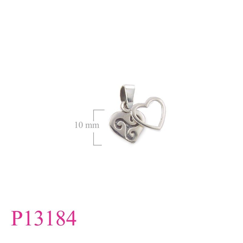 <p>Pendant, 2 hearts.</p>