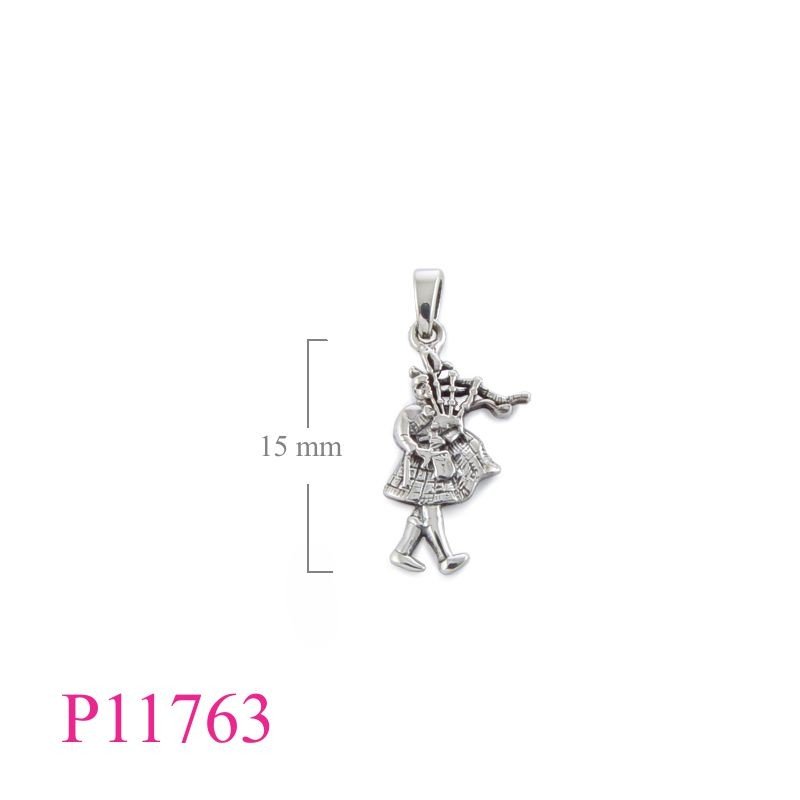 Pendant, bagpiper.