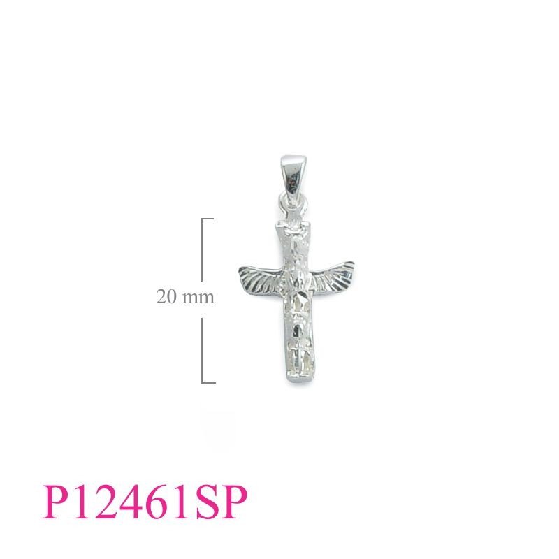 Cross Pendant, Travel Jewelry Pendant, diamond cut American Indian .