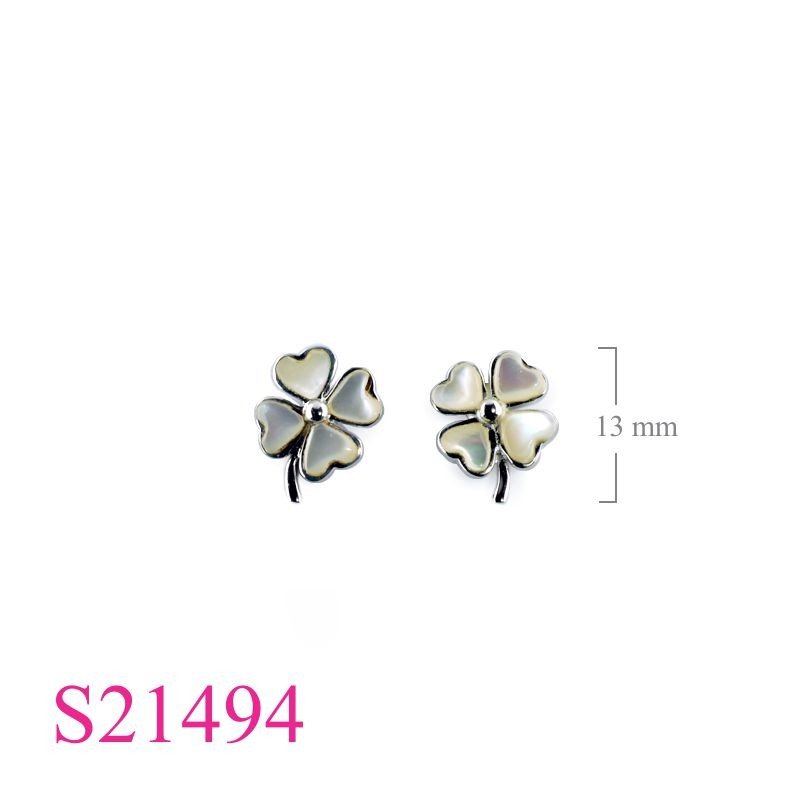 Earrings, lucky clover.