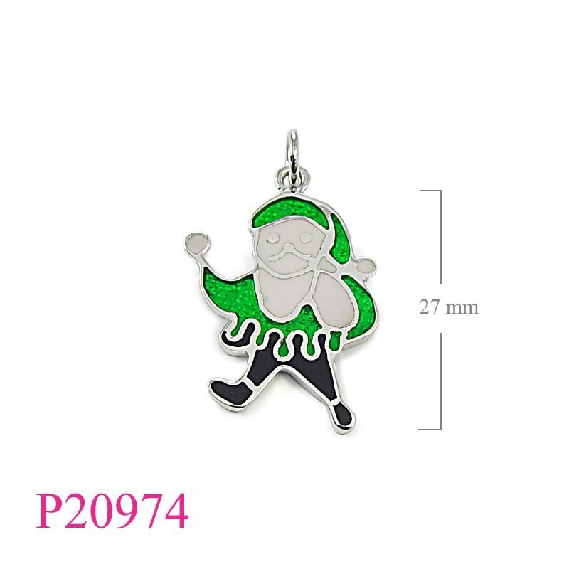 Pendant, santa. enamel.