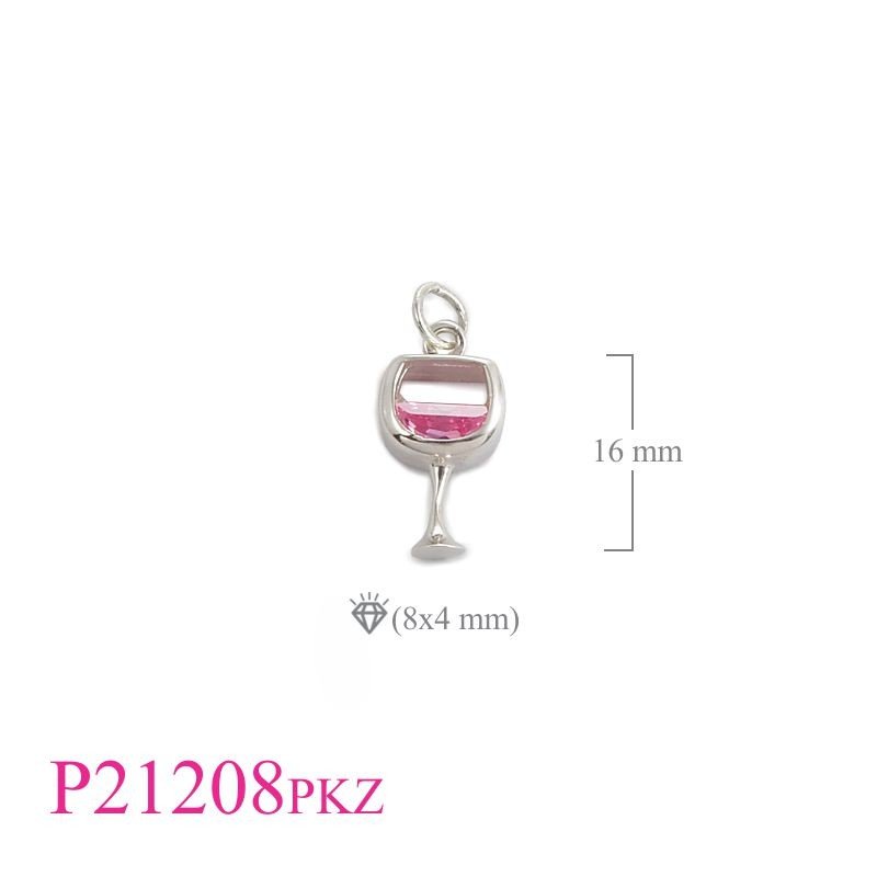Pendant, champagne glass with PKZ stone.