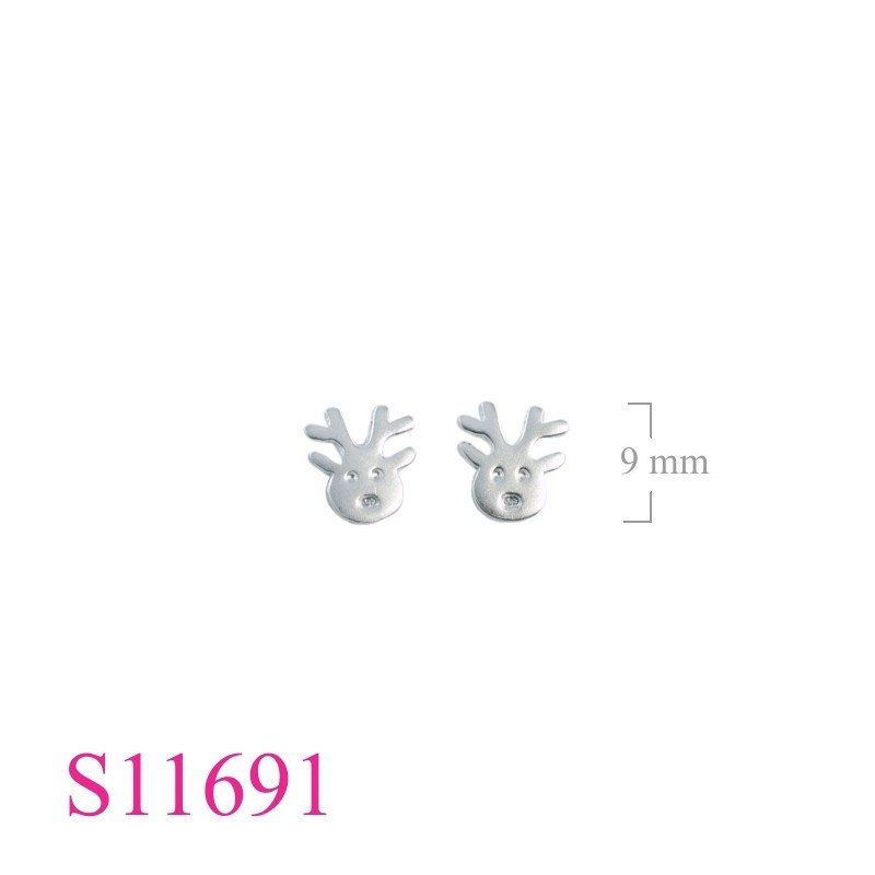 Deer Earrings, Rein Earrings, flat .