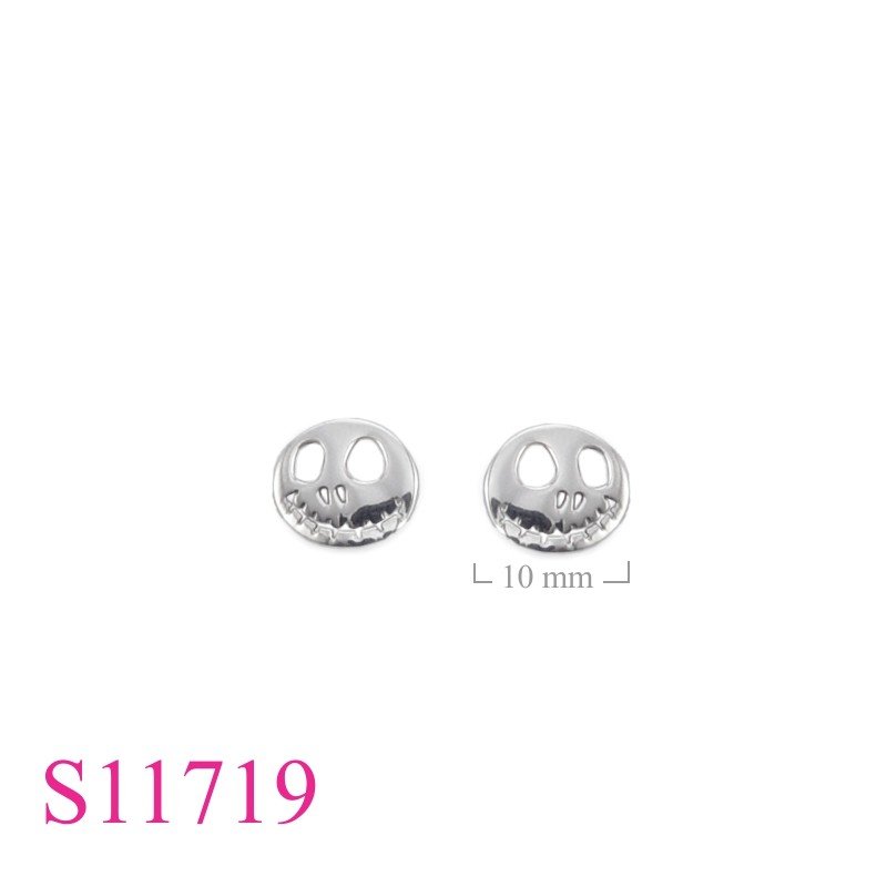 Earrings, Halloween round mask.