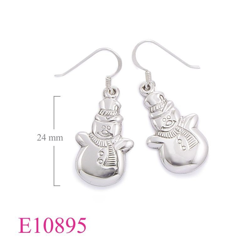 Earrings, snowman.