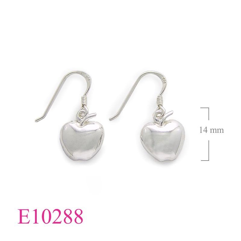 Earrings, an apple.