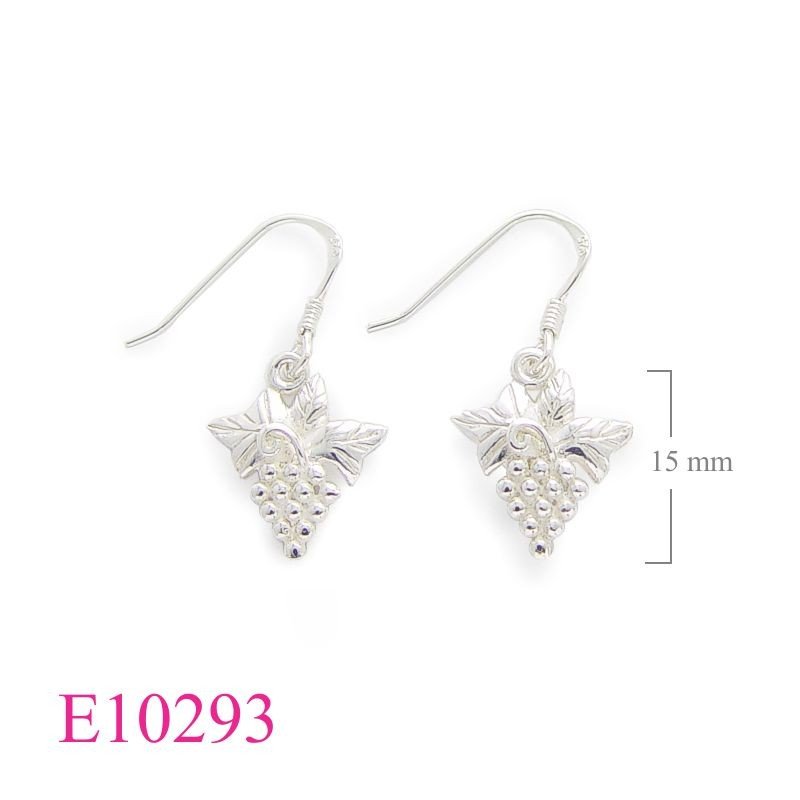 Earrings, grape.