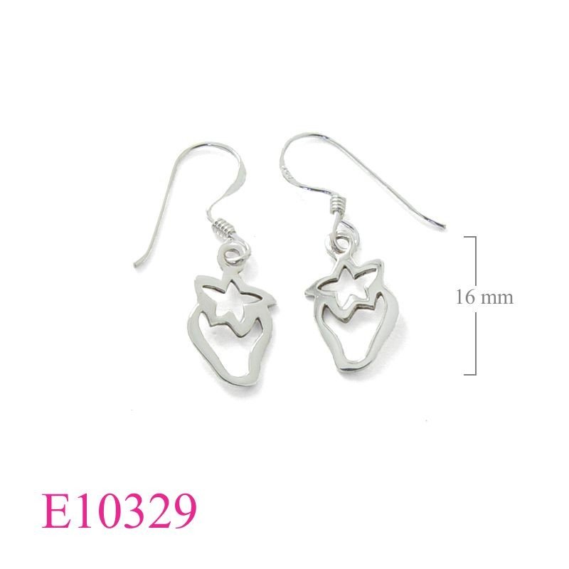 Earrings, strawberry.