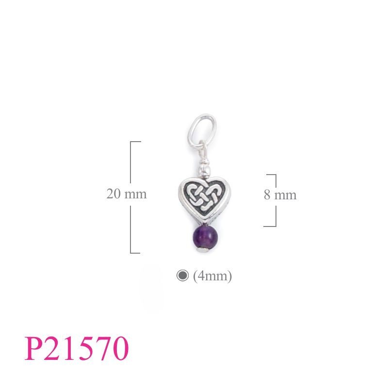 <p>Celtic Pendant, Heart Pendant, Celtic bead and 4mm stone bead.</p>