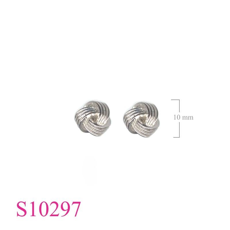 Earrings, 10mm 4 flated wires ball.