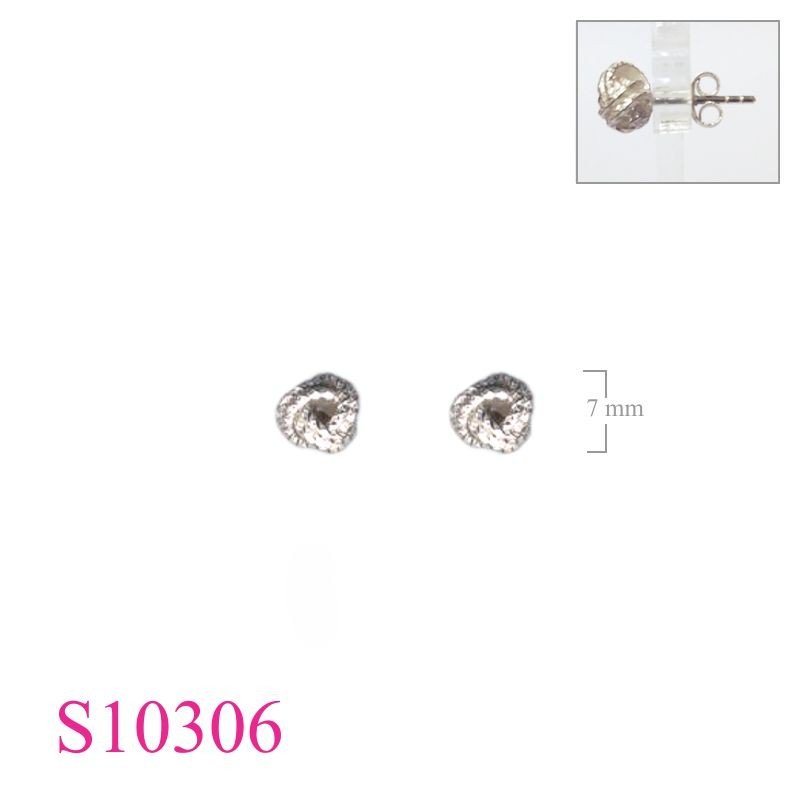 Earrings, 7mm 2 lines  ball.