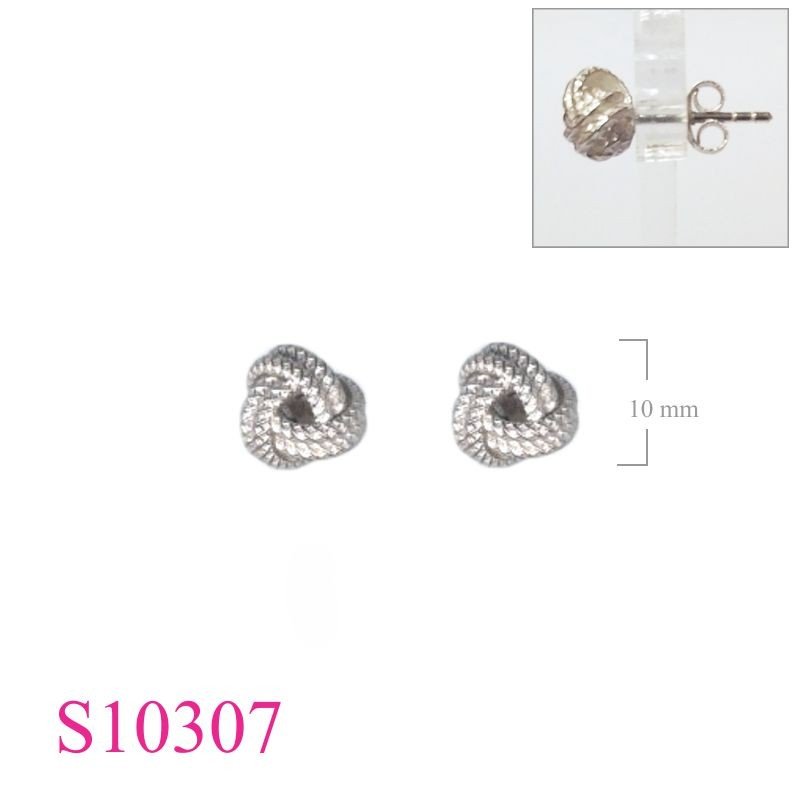 Earrings, 10mm 2 lines  ball.