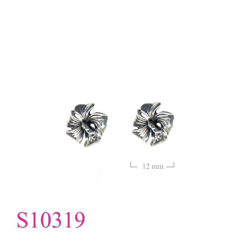 Earrings, hibiscus flower.