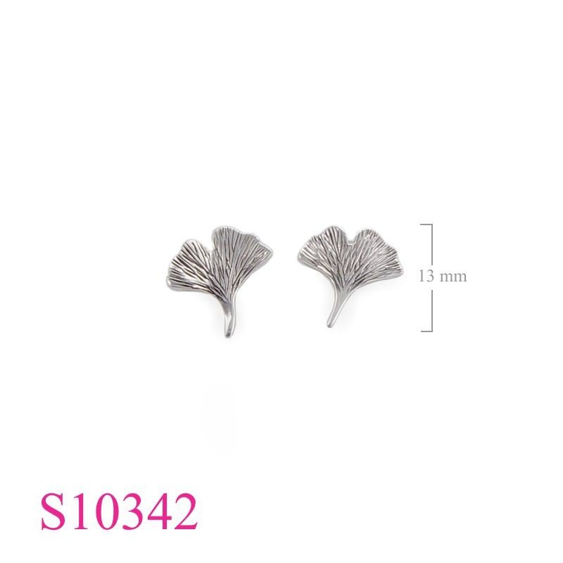Earrings, ginkgo leaf.