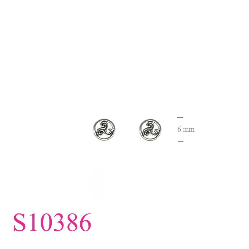 Earrings, spiral in circle.