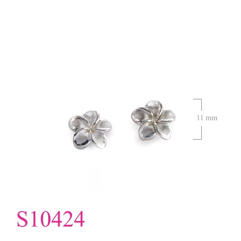 Earrings, 12mm champac flower.