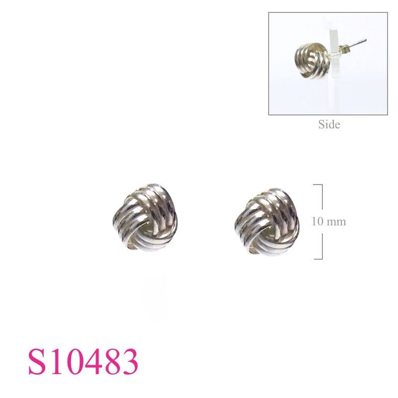 Earrings, 10mm 3 wire ball.
