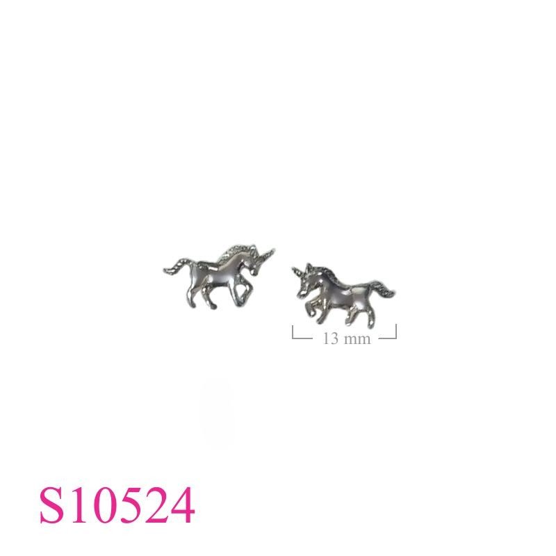 Earrings, unicorn.