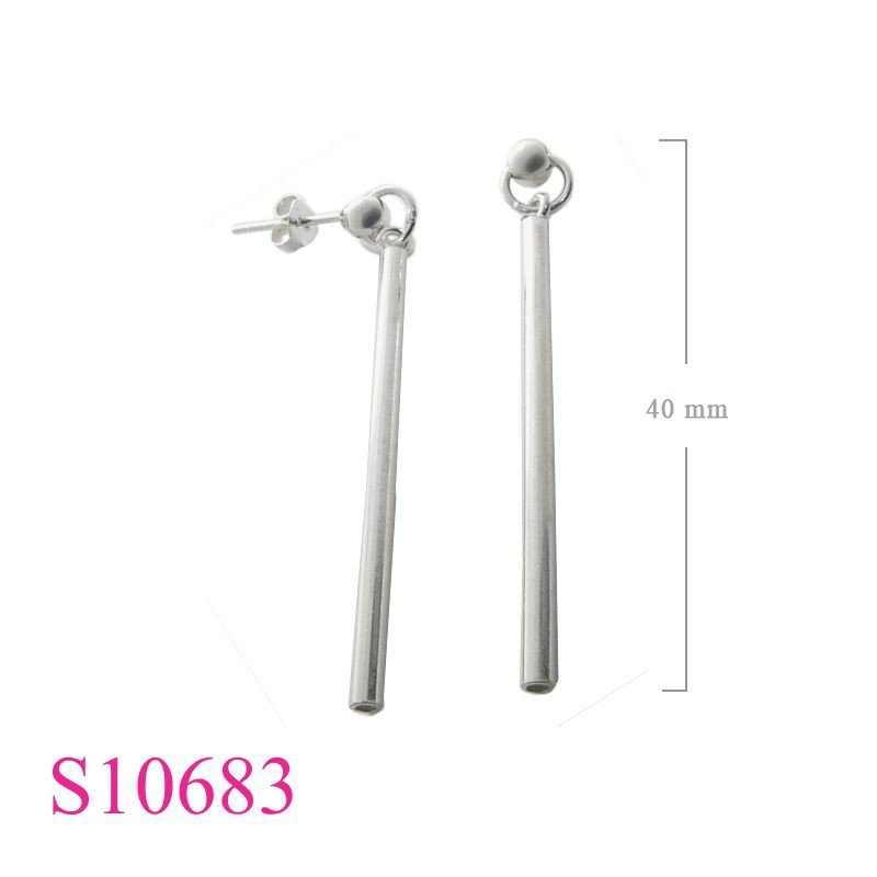 Earrings, 40mm hanging tube.