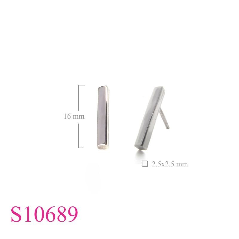 Earrings, 3mm square column.