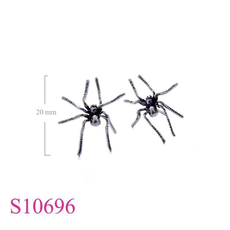 Earrings, spider.