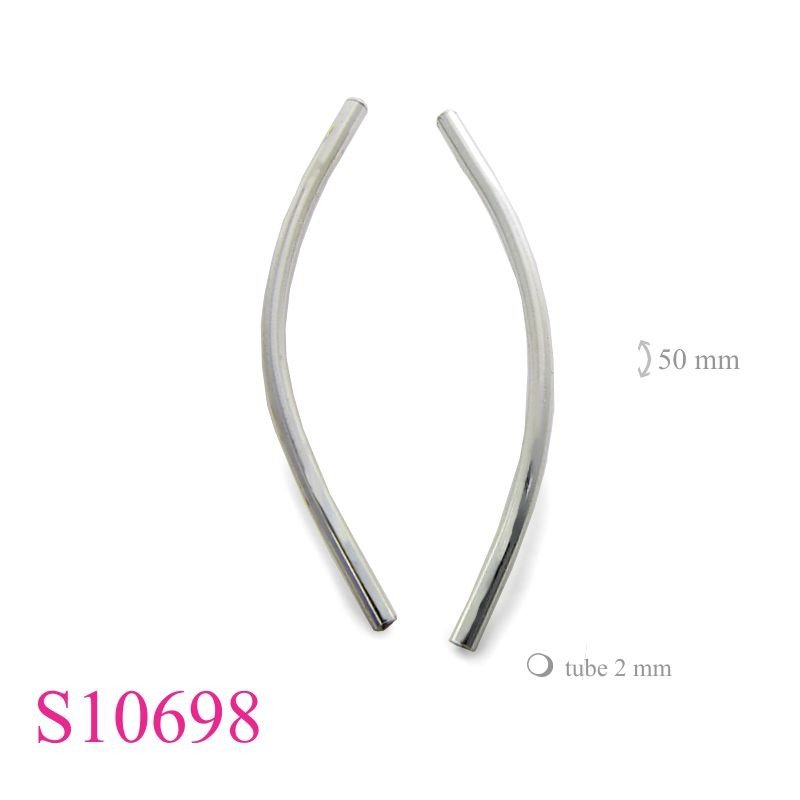 Earrings, 2x50 mm tube.