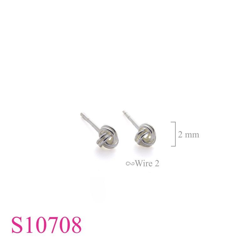 Earrings, 4mm 2 wires ball.