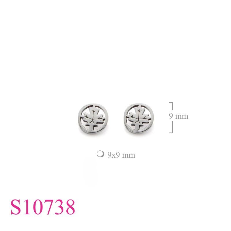 Maple Earrings, Travel Jewelry Earrings,  leave in circle.