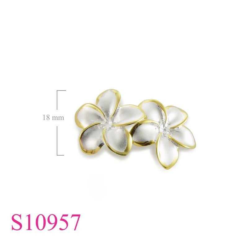 Earrings, 18mm sandblast champac flower.