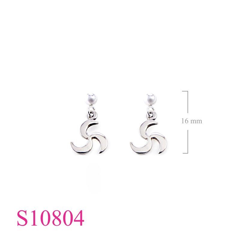 Earrings, fan blade.