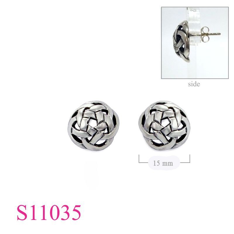 Earrings, 15mm round dome Celtic.