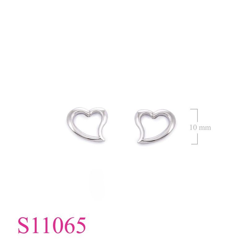 Earrings, 10mm TF heart.