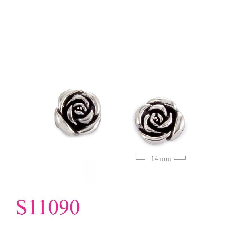 Earrings, rose.